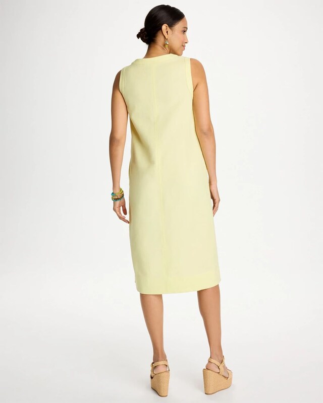 Linen-Cotton Henley Dress - image 3